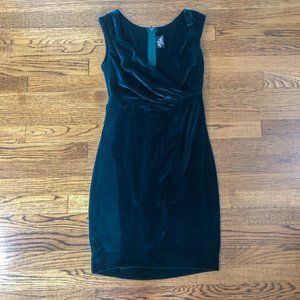 Modcloth Green Velvet Mini Dress